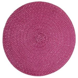 Pink Fuchsia Woven Design Round Placemat Table Mat 14.75"